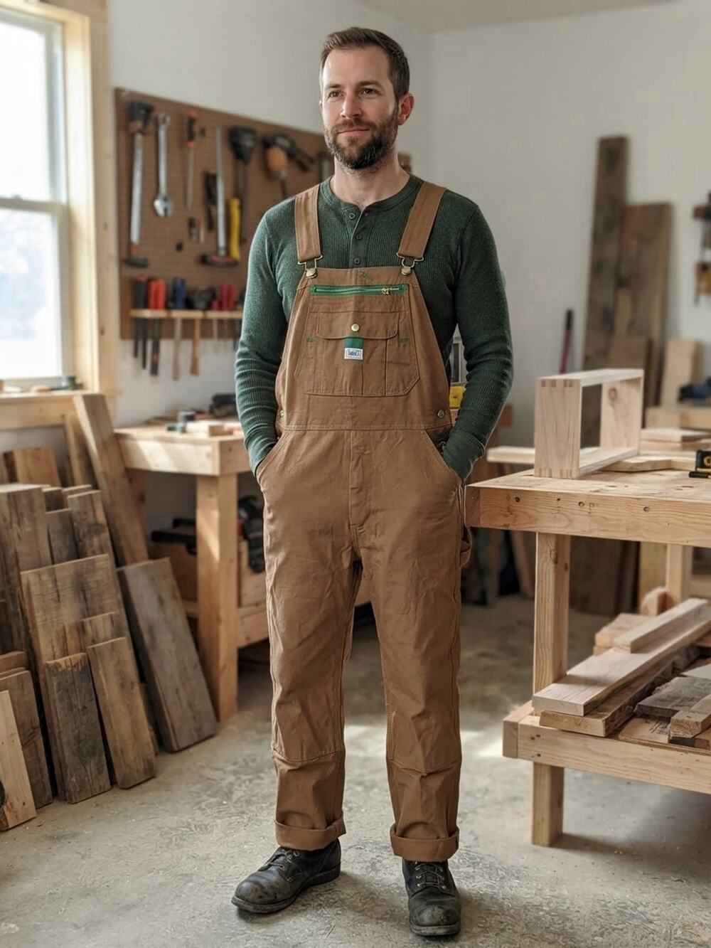Liberty Bib Overalls Men's Brown Heavy Duty Duck Canvas 36x32” Outdoors Farm